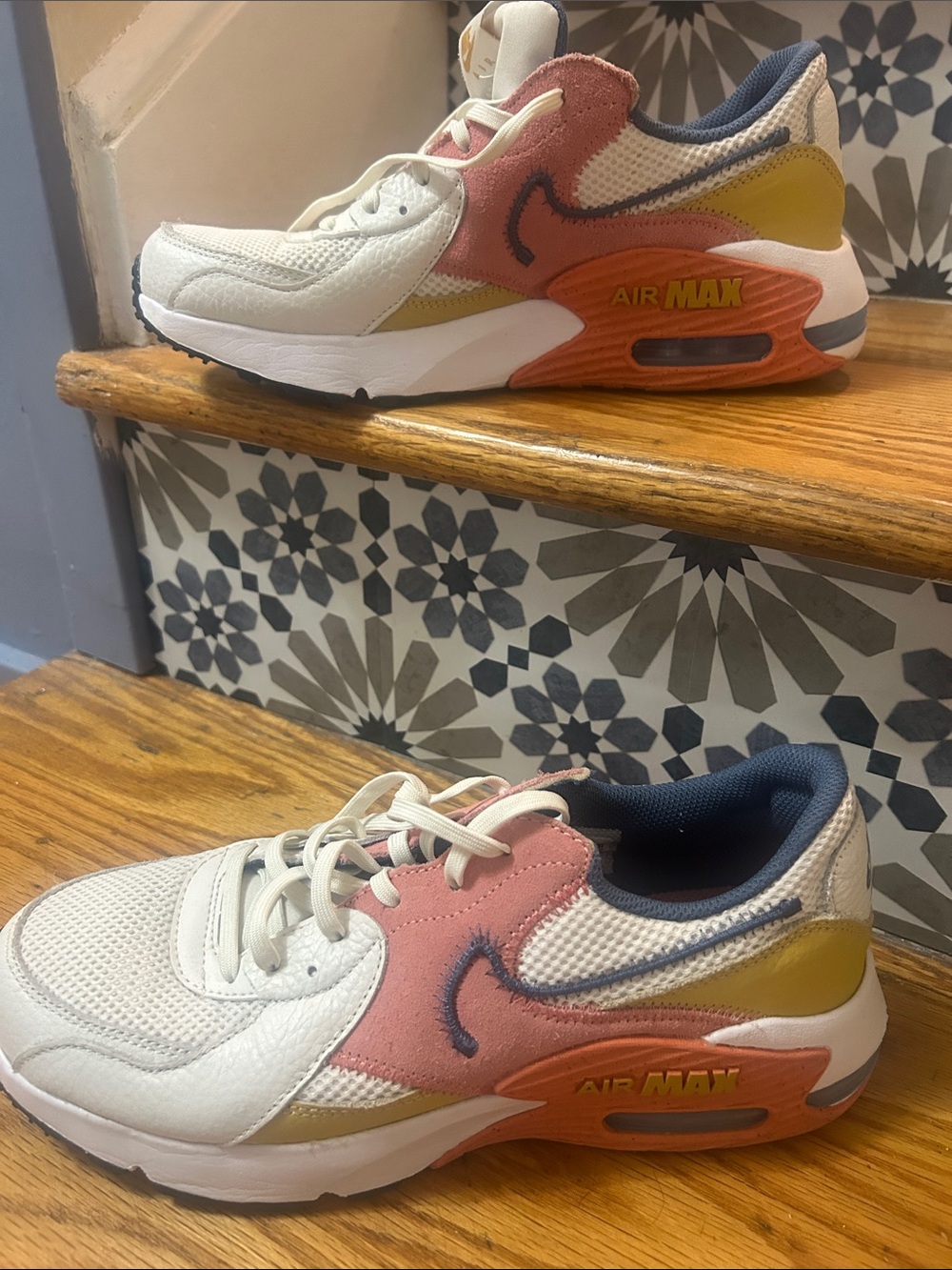 Nike Women's Air Max Sneakers in White, Pink & Yellow